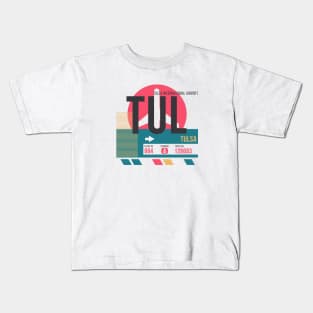 Tulsa (TUL) Airport // Sunset Baggage Tag Kids T-Shirt